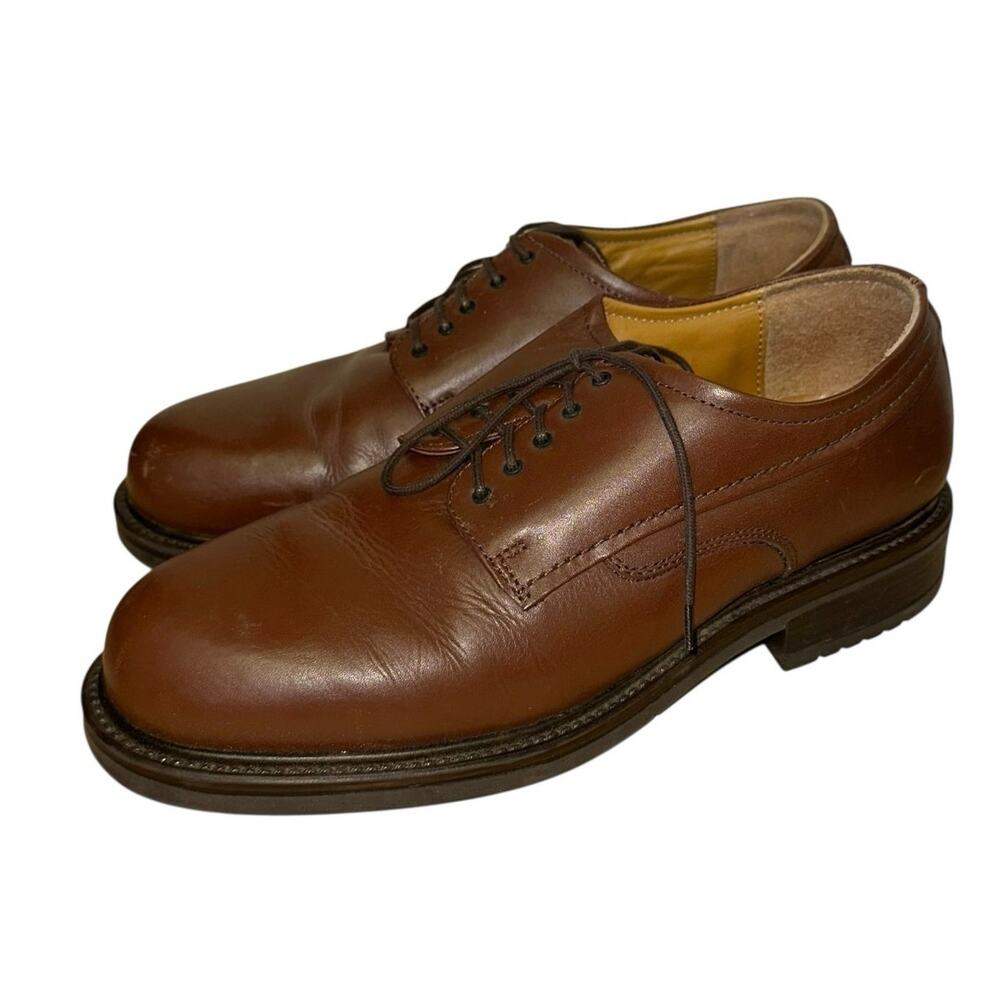 Croft & Barrow Made in Italy Leather Oxford Shoes Men's 9.5 Brown Lace Up Dress‎